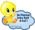 Gif animé je pense à toi tres fort Titi